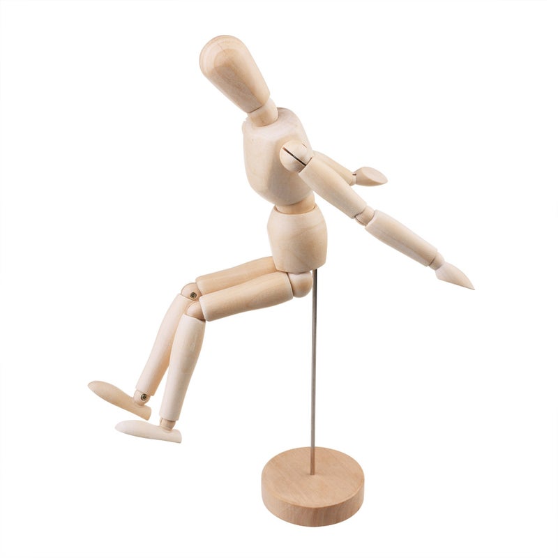 CM Cosmos 12"" Wooden Articulated Figure Manikin Articulated Mannequin Artist Drawing Mannequin Model for Drawing Sketching Painting, with Stand/Base - Image 4